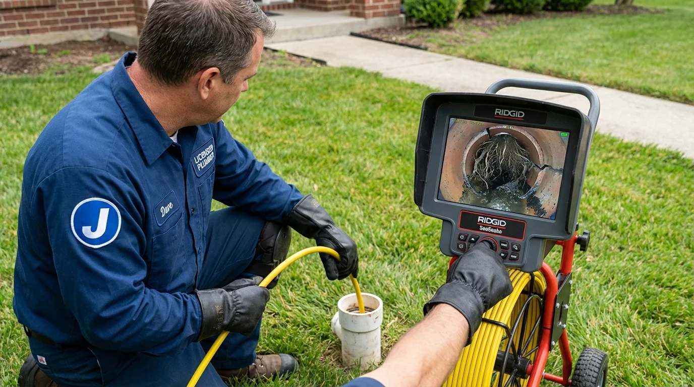 Sewer camera inspection being performed by Johns Plumbing LLC in Prospect
